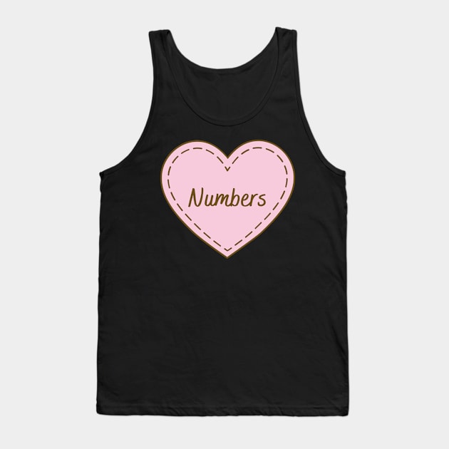 I Love Numbers Simple Heart Design Tank Top by Word Minimalism